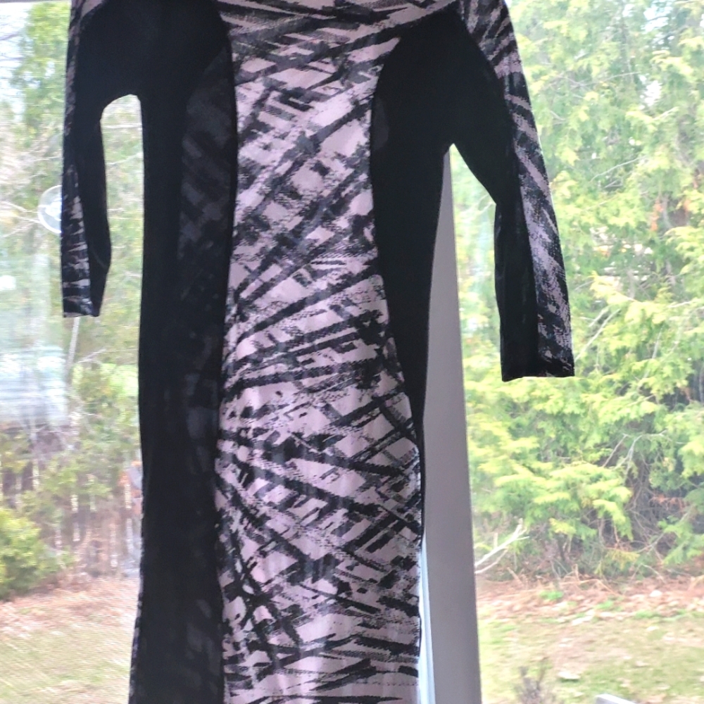 Abstract Black and White Dress